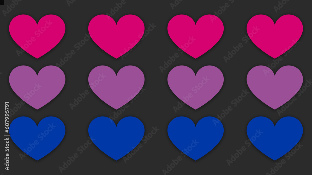 Happy Pride Month Bisexual Pride Flag Heart Line Background