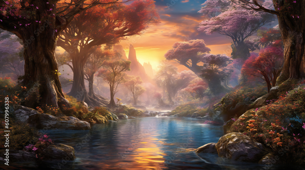 Step into a world of enchantment and wonder with a stunning, hyper-realistic image of nature that captures the essence of its magical beauty. Created using generative AI. Step into a world of enchantment and wonder with a stunning, hyper-realistic image of nature that captures the essence of its magical beauty. Created using generative AI.
