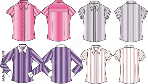 lady fashion stripe tops