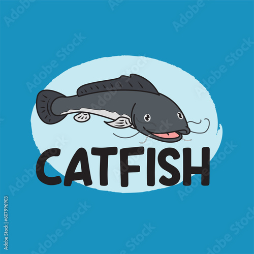 vector catfish poster template