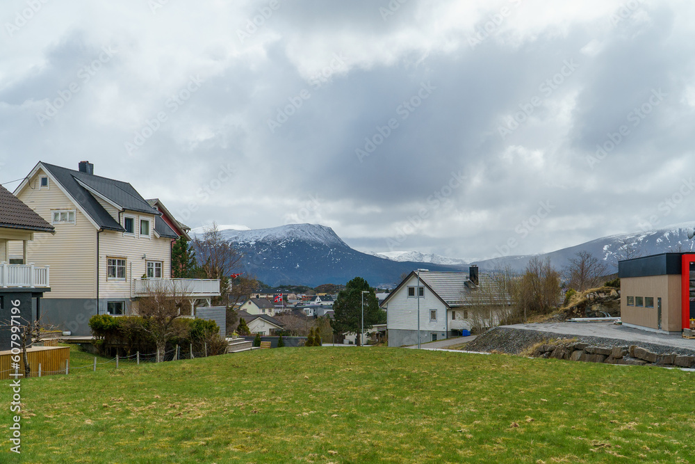 View of Norwegian city in Norway