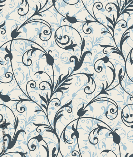 Seamless background from a floral ornament, Fashionable modern wallpaper or textile