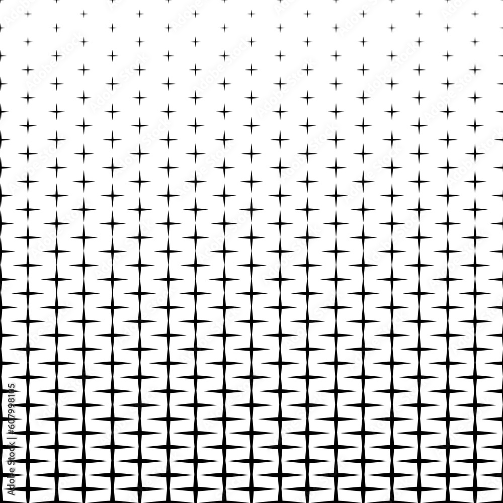 Star fade pattern. Faded halftone black spark isolated on white