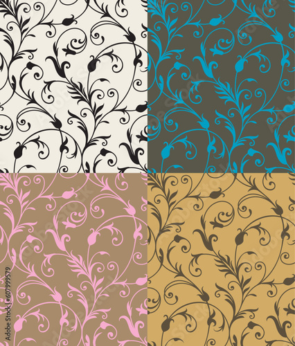 Seamless background from a floral ornament, Fashionable modern wallpaper or textile