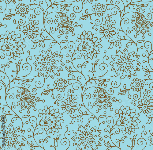 Seamless background from a floral ornament, Fashionable modern wallpaper or textile