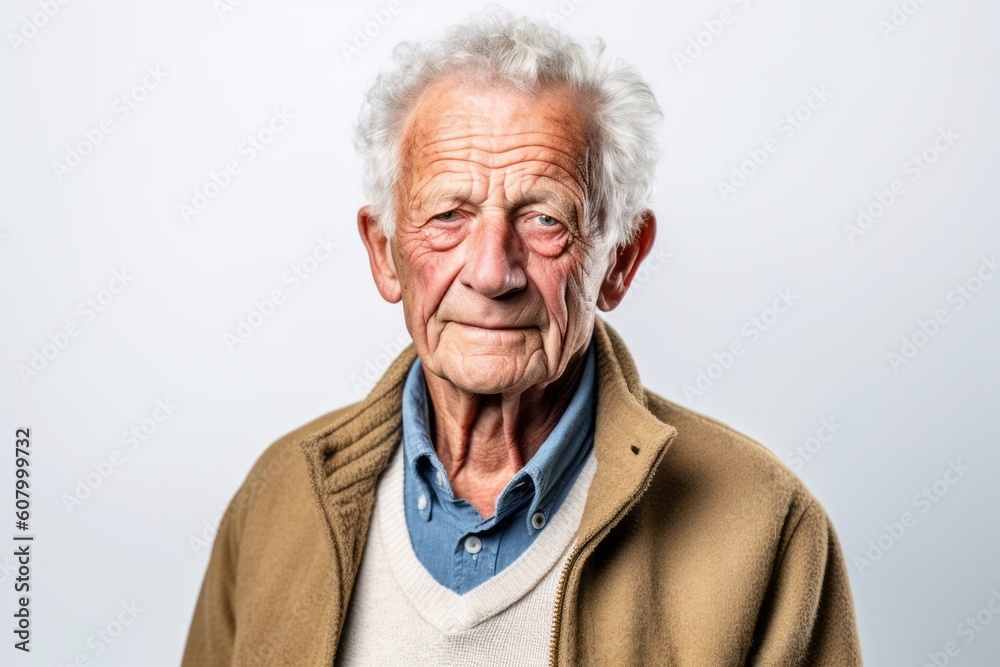 Portrait of an old man on a white background. Isolated. Portrait of an old man on a white background. Isolated.