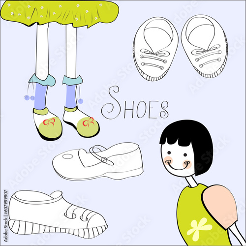 Template with shoes element