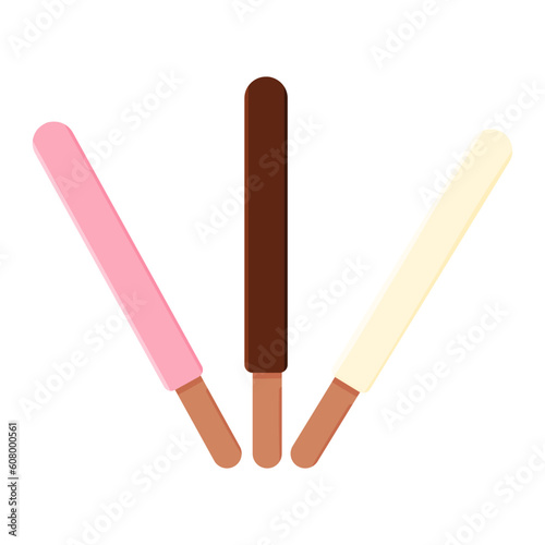chocolate sticks colored food eat holiday set