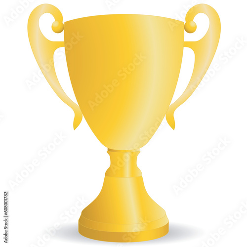 golden trophy cup - vector illustration