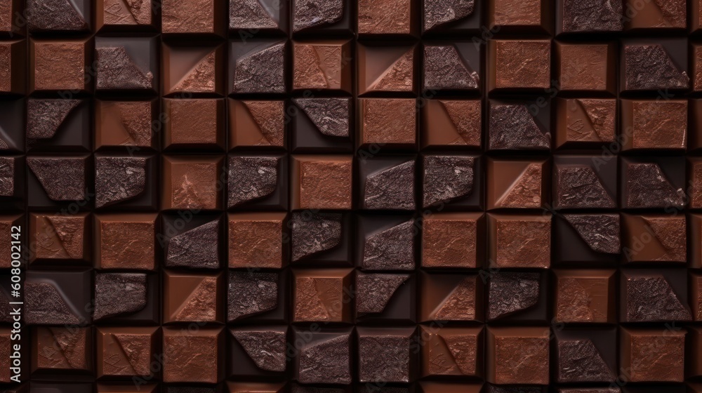 dark chocolate bar, sweet dessert as background. Generative AI dark chocolate bar, sweet dessert as background. Generative AI