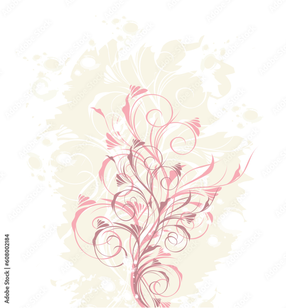 Vector pastel floral background with pattern Vector pastel floral background with pattern