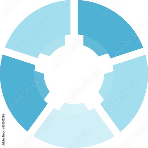 Infographic Pie Flow Chart Diagram with 5 Sections