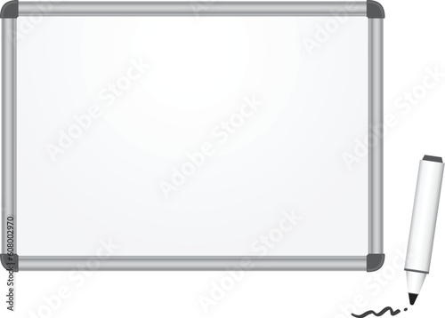 The magnetic white marker board isolated on the white background