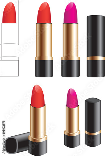 Female lipstick isolated on a white background