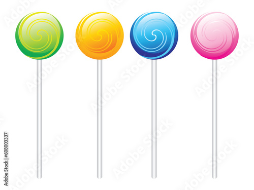 a unique set of colorful Lolipops vector illustration