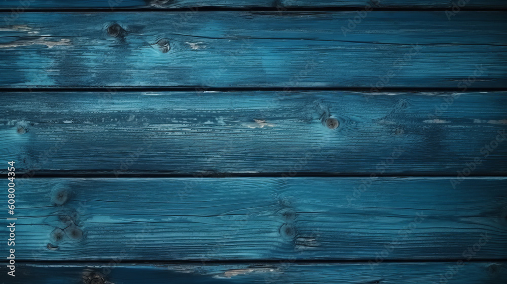 Obraz premium Blue wooden planks background. Backdrops of wooden planks. Created with Generative AI technology.
