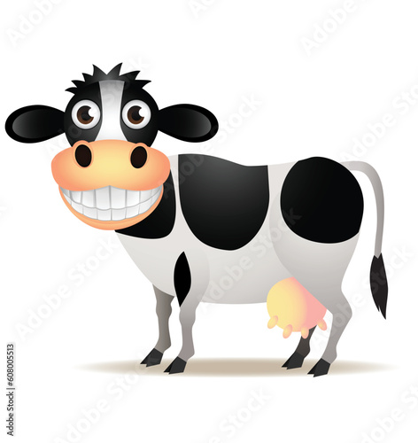Vector illustration of a funny cow