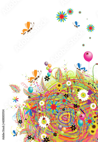 Happy holiday  funny card with balloons
