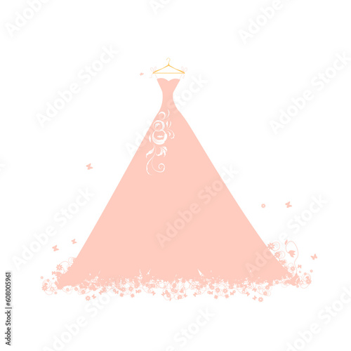 Beautiful dress pink on hangers