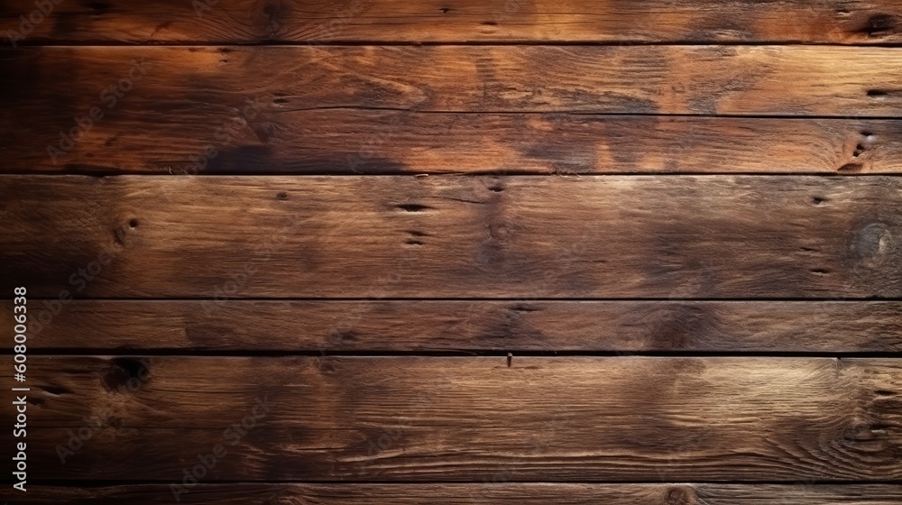 Fototapeta premium Brown wooden planks background. Backdrops of wooden planks. Created with Generative AI technology.
