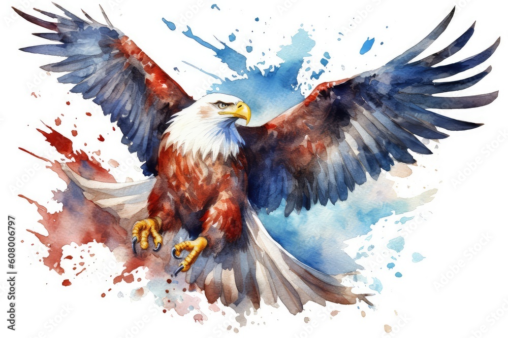 Obraz premium american eagle with red wings