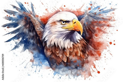 american eagle with flag