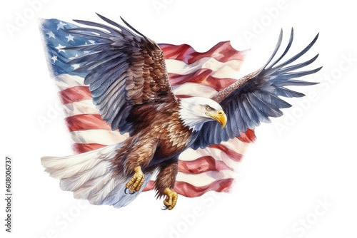 american eagle and flag