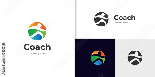 Coach success logo design for Life coaching logo, coaching sport logo design vector template
