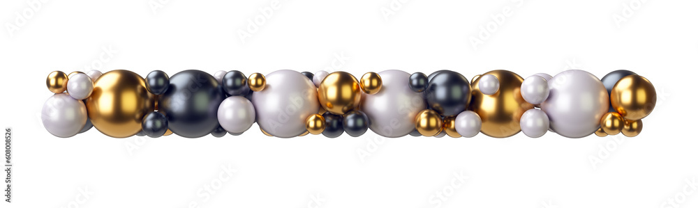 Symbol Hyphen of jewelry balls in black and yellow gold and pearls. Alphabet from jewellery font serif Isolated on transparent background. 3D render Symbol Hyphen of jewelry balls in black and yellow gold and pearls. Alphabet from jewellery font serif Isolated on transparent background. 3D render