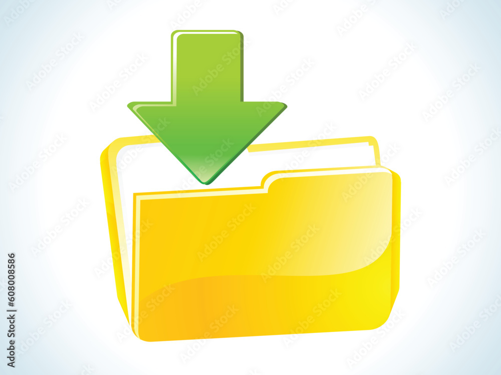 abstract glossy web yellow download icon vector illustration abstract glossy web yellow download icon vector illustration