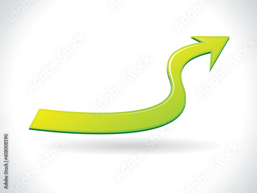 abstract glossy green arrow shape vector illustration