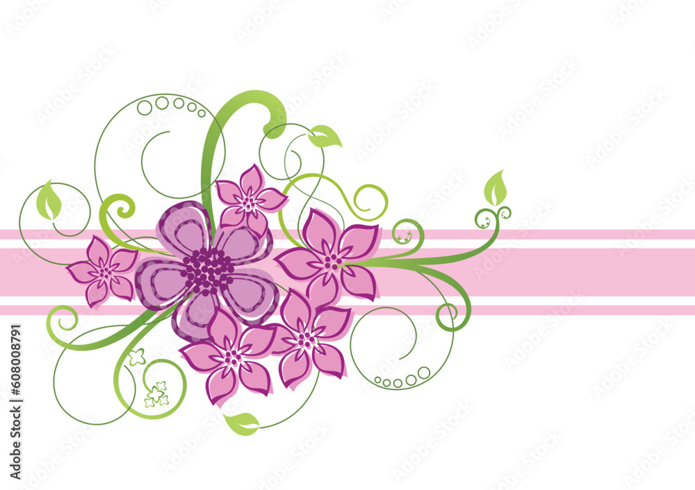 Floral border design vector illustration