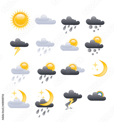 set of vector weather icons for your design