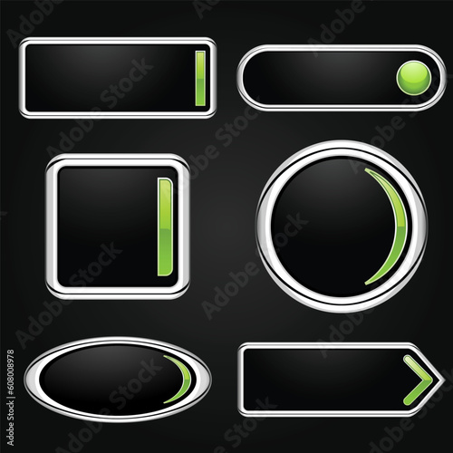 Vector black buttons for web