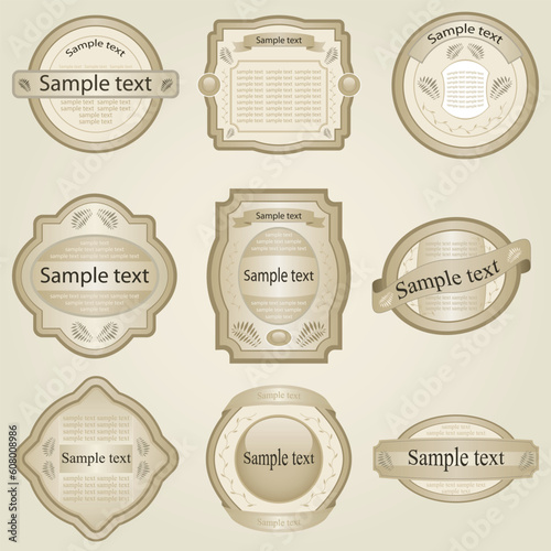 Set of vintage labels