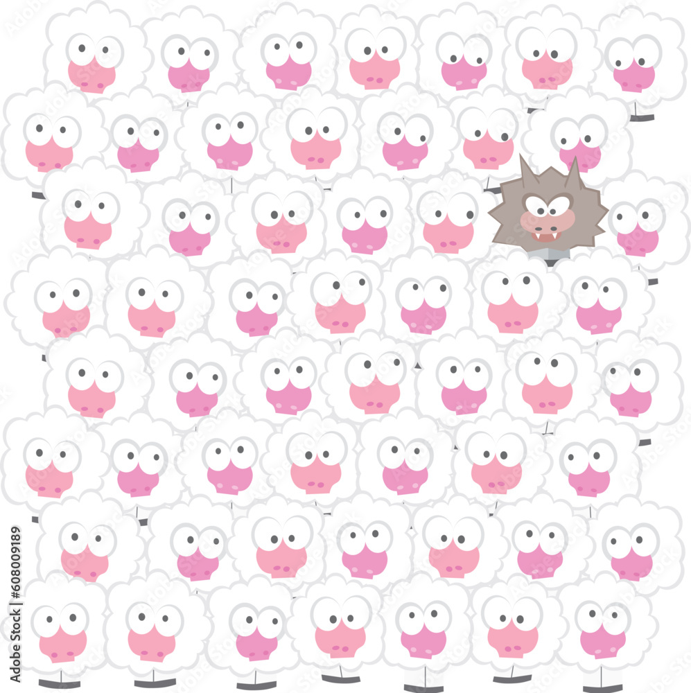 Sheep on the field vector illustration cartoon Sheep on the field vector illustration cartoon
