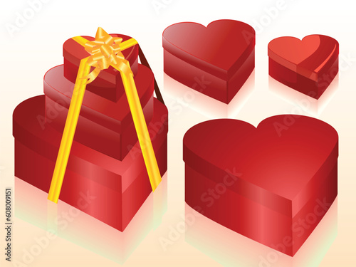 Gift boxes in the form of heart
