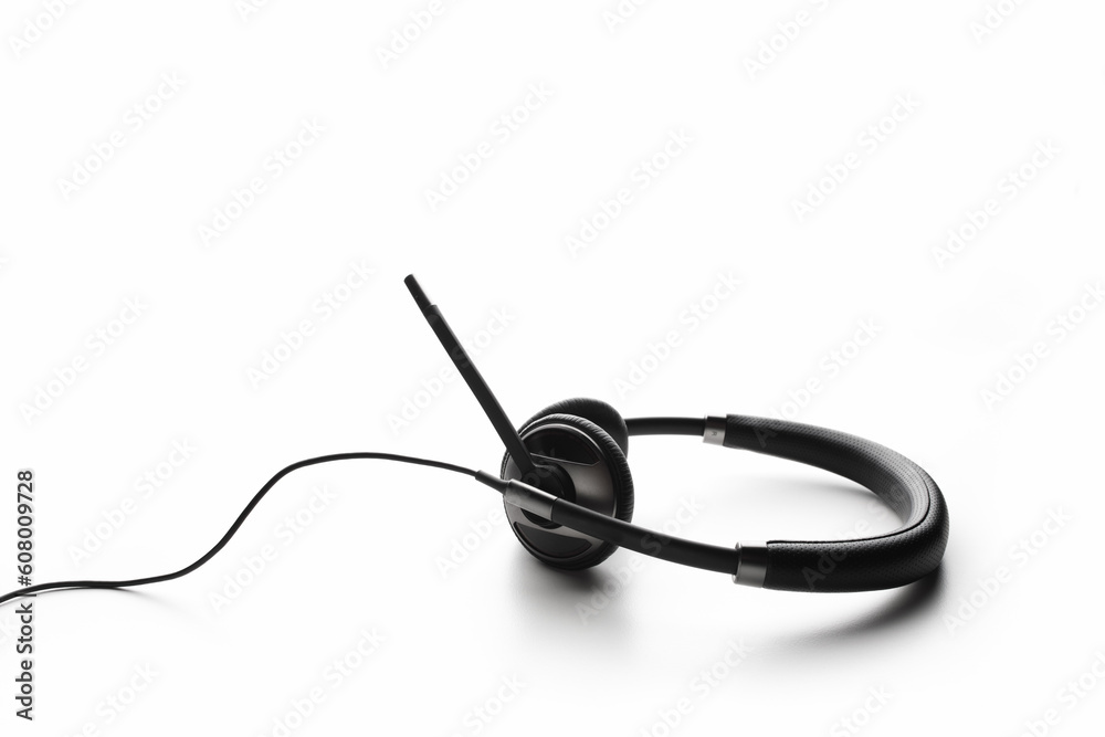 office call center headset, isolated on white office call center headset, isolated on white