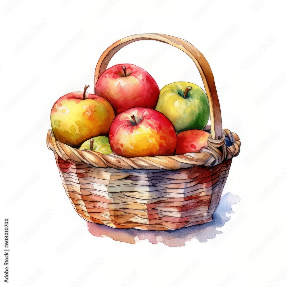 apples in a basket with Generative AI technology