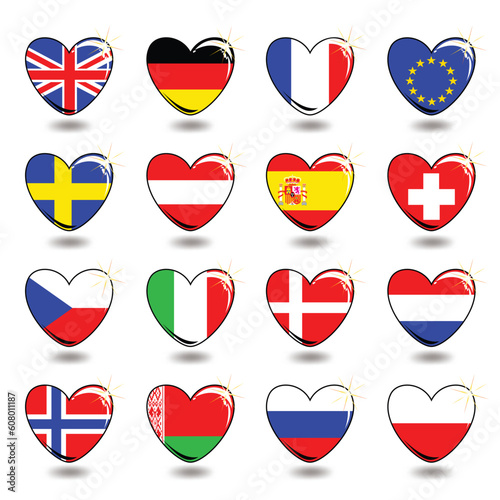 heart flag, this illustration may be useful as designer work Free Download heart flag, this illustration may be useful as designer work - GFXLoad