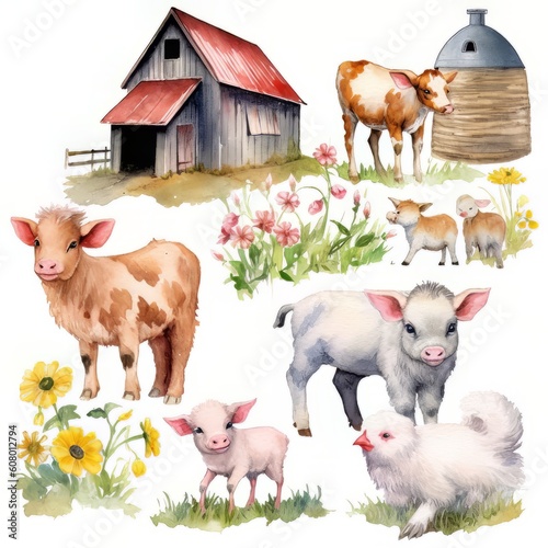 farm animals collection with Generative AI technology