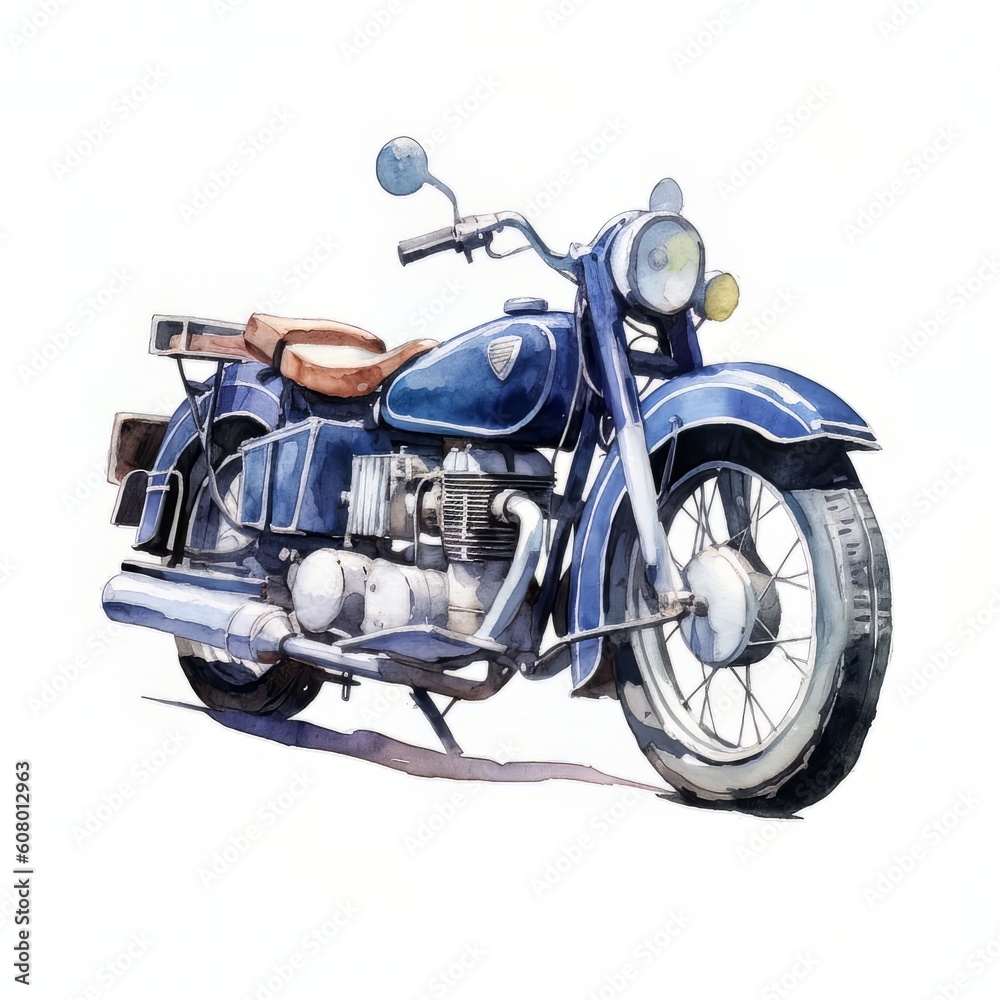 motorcycle isolated on white with Generative AI technology