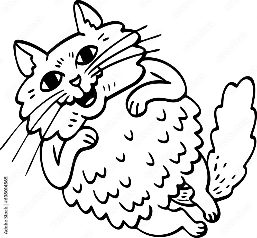 cute cartoon cat drawing. cute cartoon cat drawing.