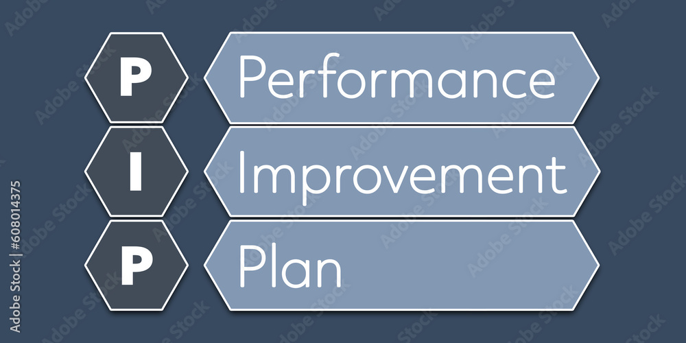 PIP Performance Improvement Plan. An Acronym Abbreviation of a term from  the software industry. Illustration isolated on blue background Stock  Illustration | Adobe Stock