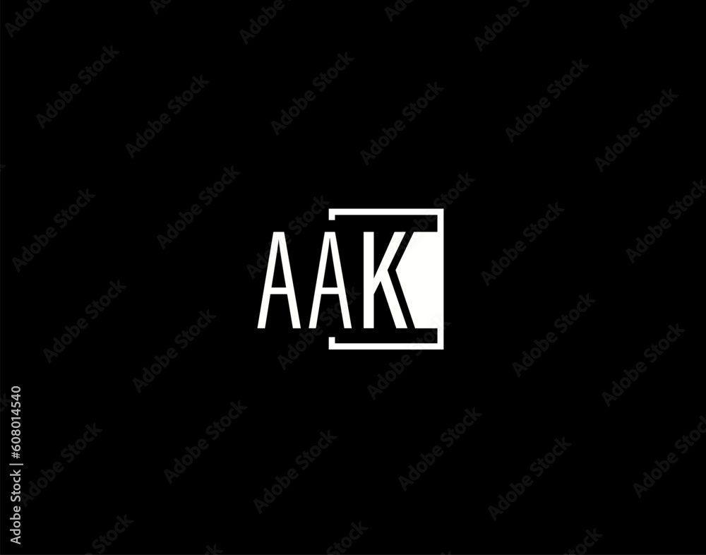 Fototapeta premium AAK Logo and Graphics Design, Modern and Sleek Vector Art and Icons isolated on black background