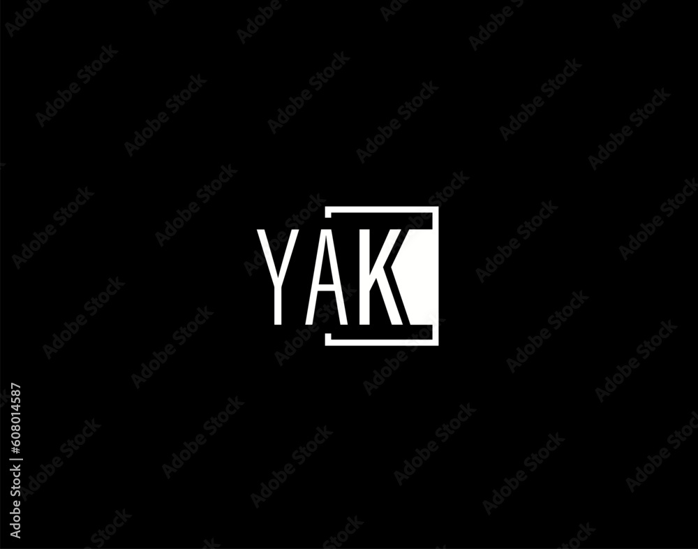 YAK Logo and Graphics Design, Modern and Sleek Vector Art and Icons isolated on black background