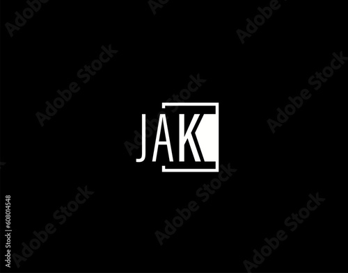 JAK Logo and Graphics Design, Modern and Sleek Vector Art and Icons isolated on black background