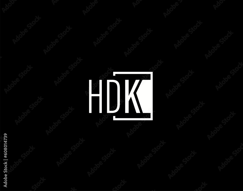 HDK Logo and Graphics Design, Modern and Sleek Vector Art and Icons isolated on black background