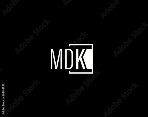 MDK Logo and Graphics Design, Modern and Sleek Vector Art and Icons isolated on black background