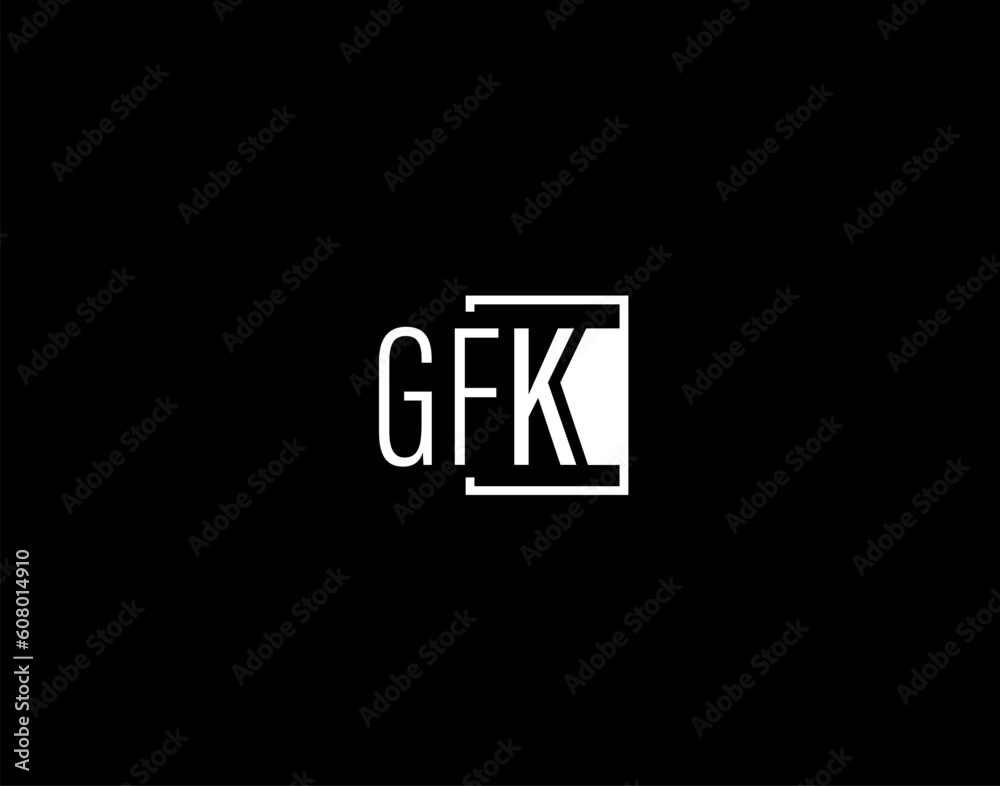 GFK Logo and Graphics Design, Modern and Sleek Vector Art and Icons isolated on black background